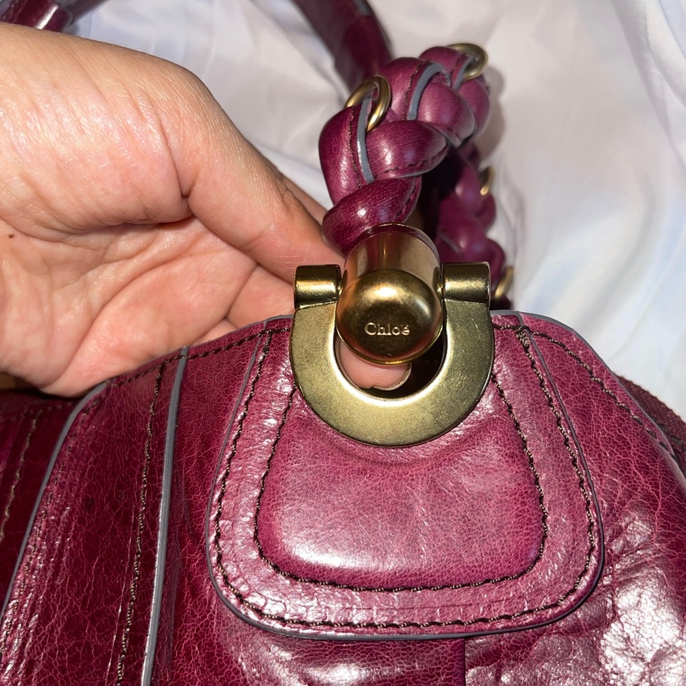 Chloé leather shoulder bag. Purple leather - Picture 11 of 17